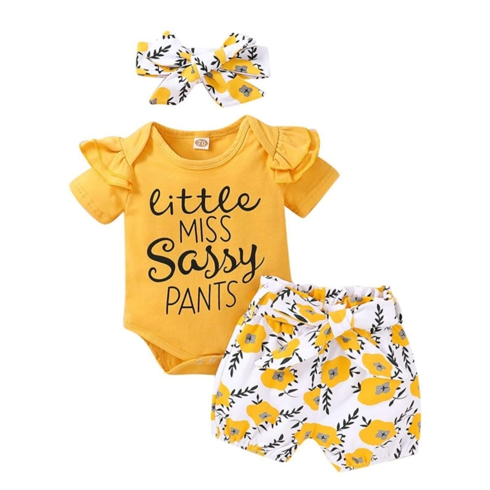 New born baby girl clothes outfits ruffle pant Set